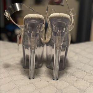Pleaser Clear High Heel Sandals